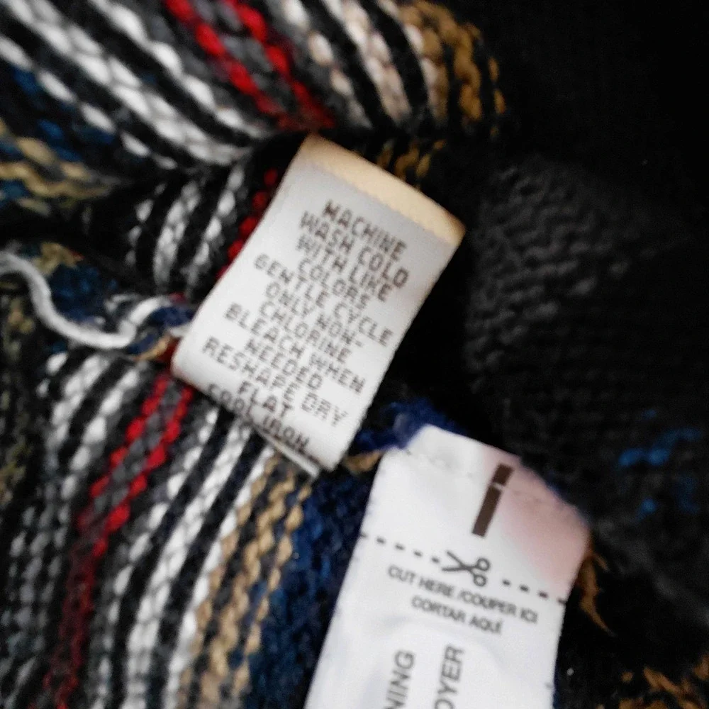 Ruff Hewn Hooded Sweater Fair Isle Knit Men's Size XXL 2XL Knit‎ Pullover Button